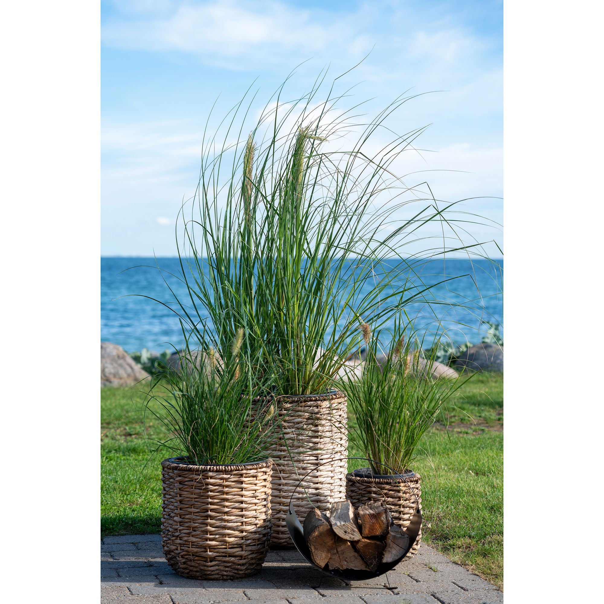 Hanoi – Blumentöpfe aus Wasserhyazinthe, natur, Set aus 3